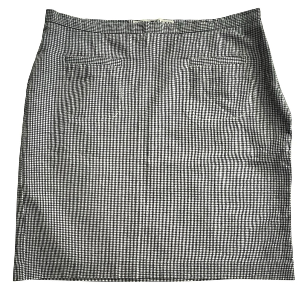Tommy Hilfiger Blue and White Checkered Cotton Skirt, Size 8